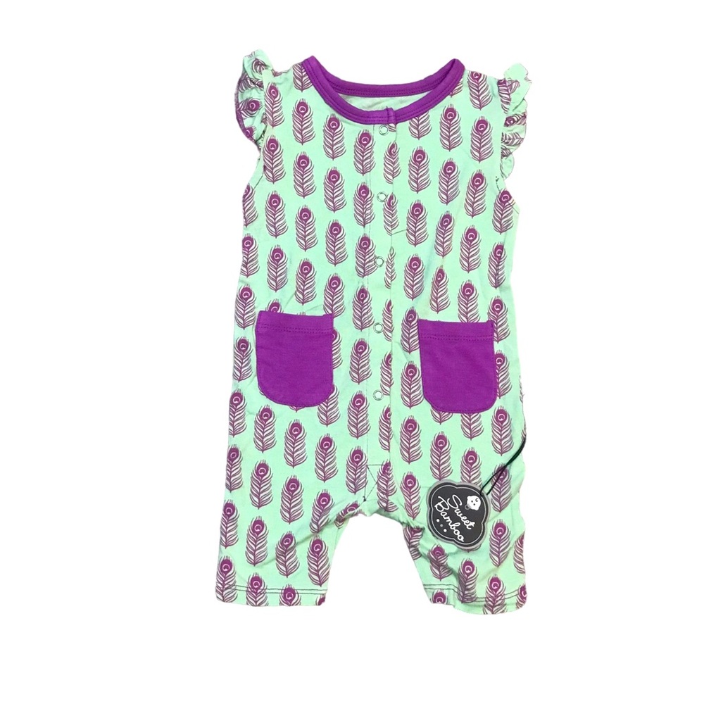 🆕 Sweet Bamboo Feather Flutter Romper